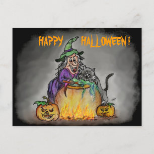 魔女と猫ハッピーハローウィン! ポストカード