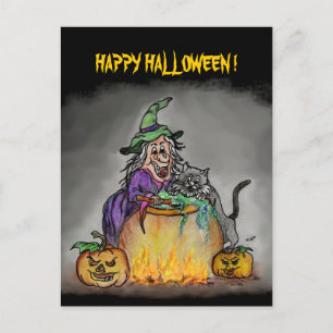 魔女と猫ハッピーハローウィン! ポストカード