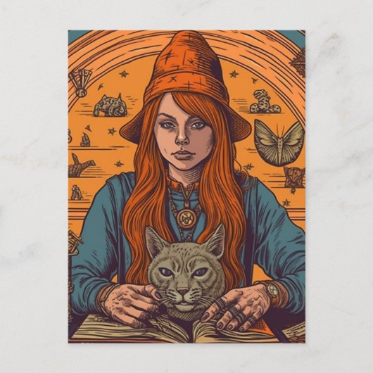 魔女と猫 ポストカード (正面)