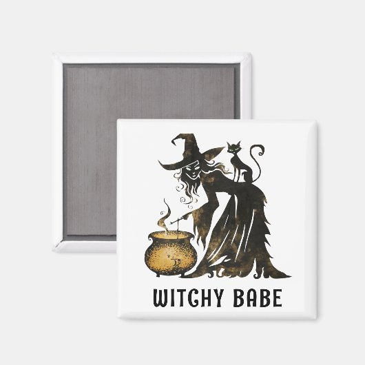 魔女と猫 マグネット (正面/裏面)