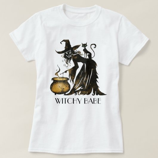 魔女と猫 Tシャツ (デザイン正面)