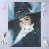 魔女と白猫の切り離し 薄葉紙 (クラフト)