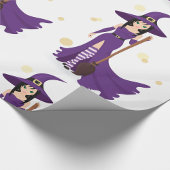 魔女と箒の光沢ラッピング紙 ラッピングペーパー