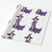 魔女と箒の光沢ラッピング紙 ラッピングペーパー (アンロールド)