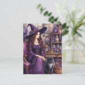 魔女と美しい猫 ポストカード (スタンド正面)