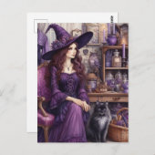 魔女と美しい猫 ポストカード (正面/裏面)