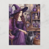魔女と美しい猫 ポストカード (正面)