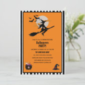 魔女と飛んでいるこうもりオレンジハローウィンパーティ 招待状 (スタンド正面)