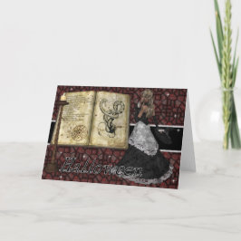 魔女と魔法の本ハロウィングリーティングカード カード