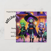 魔女と魔法使いをテーマにした招待状 招待状 (正面/裏面)