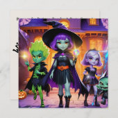 魔女と魔法使いをテーマにした招待状 招待状 (正面/裏面)