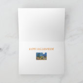 魔女と黒猫がハロウィーン葉カードを掻く カード (内部)