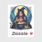 魔女と黒猫とカエルのハロウィン シール (シート)