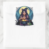 魔女と黒猫とカエルのハロウィン スクエアシール (バッグ)