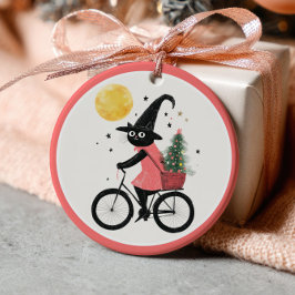 魔女と黒猫のクリスマスツリー自転車 オーナメント 魔法のクリスマス