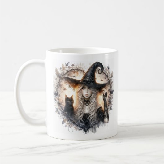 魔女と黒猫のコーヒーマグ コーヒーマグカップ (左)