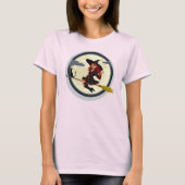 魔女と黒猫のブロムスティック Tシャツ (正面)