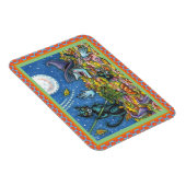 魔女と黒猫のラッキング葉、面白いハロウィーン マグネット (右側)