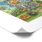 魔女と黒猫の組み立てラインのパイ工場おもしろい ポスター (角)