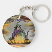 魔女と黒猫ハッピーハローウィン! キーホルダー (裏面)