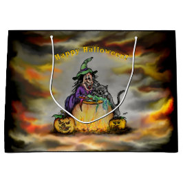 魔女と黒猫ハッピーハローウィン! ラージペーパーバッグ
