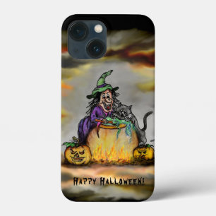 魔女と黒猫ハッピーハローウィン! iPhone 13 MINIケース