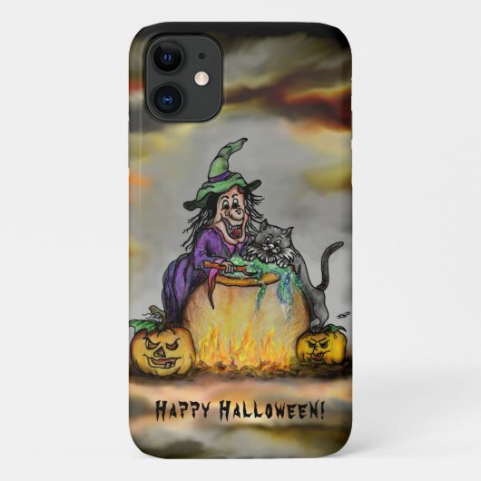 魔女と黒猫ハッピーハローウィン! Case-Mate iPhoneケース (裏面)