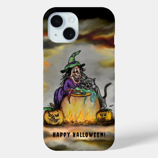 魔女と黒猫ハッピーハローウィン! Case-Mate iPhoneケース (裏面)