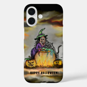 魔女と黒猫ハッピーハローウィン! iPhone 16ケース