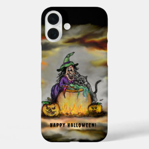 魔女と黒猫ハッピーハローウィン! iPhone 16 PLUSケース