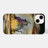 魔女と黒猫ハッピーハローウィン! iPhoneケース (裏面横)
