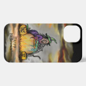 魔女と黒猫ハッピーハローウィン! iPhoneケース (裏面横)
