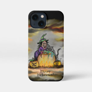 魔女と黒猫ハッピーハローウィン! iPhone 13 MINIケース
