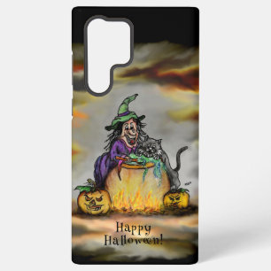 魔女と黒猫ハッピーハローウィン! SAMSUNG GALAXY S22 ULTRAケース
