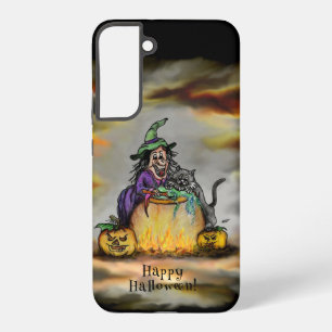 魔女と黒猫ハッピーハローウィン! SAMSUNG GALAXY S22+ケース