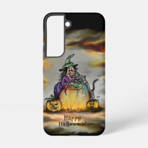 魔女と黒猫ハッピーハローウィン! SAMSUNG GALAXY S22ケース