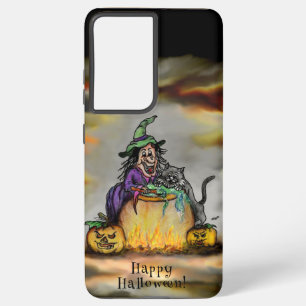 魔女と黒猫ハッピーハローウィン! SAMSUNG GALAXY S21+ケース