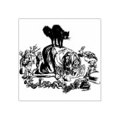 魔女と黒猫ハロウィーンゴムスタンプ ラバースタンプ (インプリント)