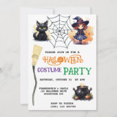 魔女と黒猫ハローウィンパーティ招待状 招待状 (正面)