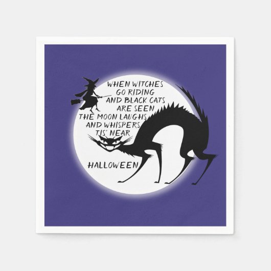 魔女と黒猫引用文 スタンダードカクテルナプキン (正面)
