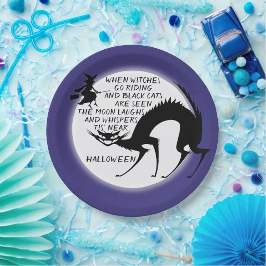 魔女と黒猫引用文 ペーパープレート (パーティー)