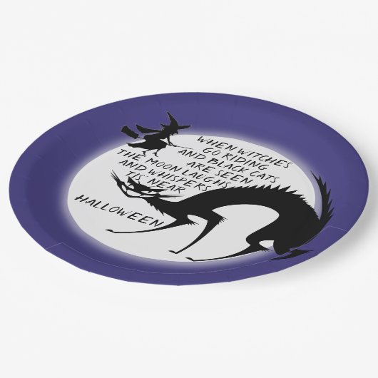 魔女と黒猫引用文 ペーパープレート (アングル)