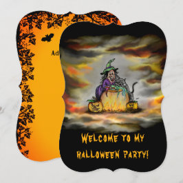 魔女と黒猫、ハッピーハロウィン！ 招待状