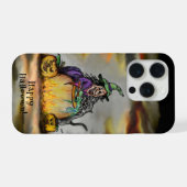 魔女と黒猫、ハッピーハロウィン！ iPhoneケース (裏面横)