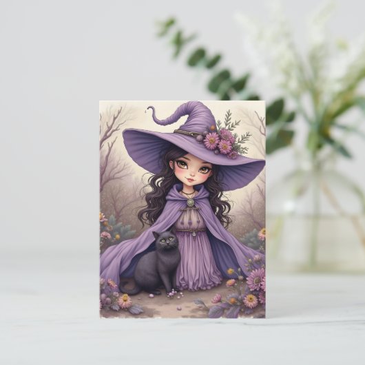 魔女と黒猫 ポストカード (スタンド正面)