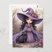 魔女と黒猫 ポストカード (正面/裏面)