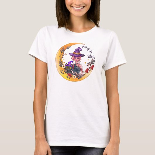 魔女と黒猫 Tシャツ (正面)
