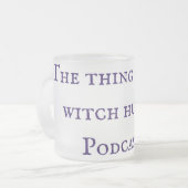 魔女についての事魔女狩りポッドキャストマグ フロストグラスマグカップ (正面左)