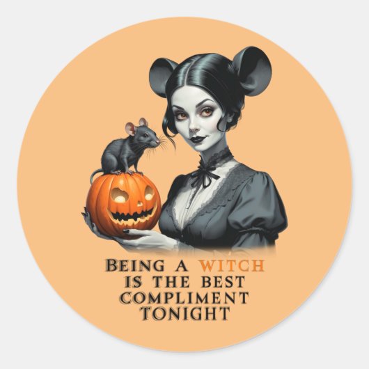 魔女になることは最高の今夜の賛辞だ。 ラウンドシール (正面)