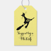 魔女にタグ付けされ、ブローチの猫 ギフトタグ (正面)